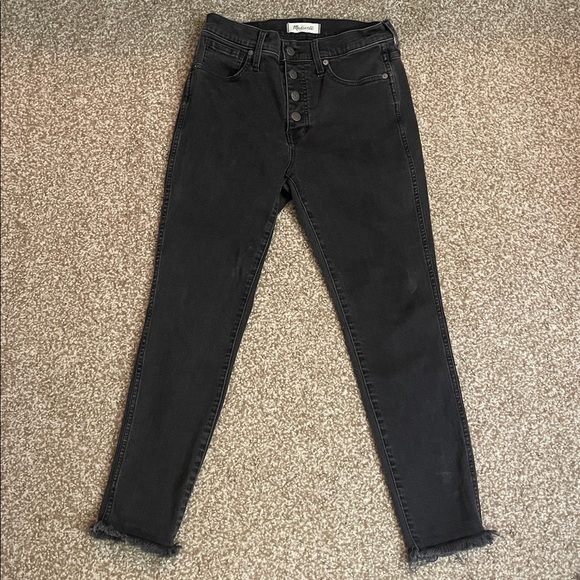 Madewell Black 10” High Rise Button Fly Skinny Jeans - Picture 2 of 7